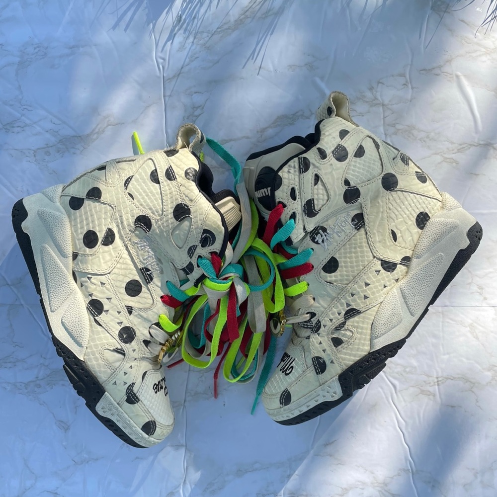 Melody Ehsani x Reebok White and Black Sneakers with Bold Design